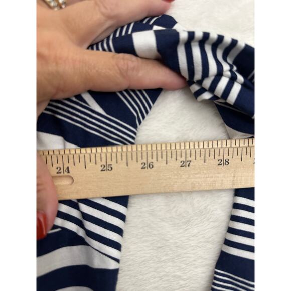 CHAPS Blue Stripe No Iron Shirt 2X Womens Coastal Office - Picture 5 of 7